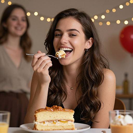 Joyful Celebration Under String Lights