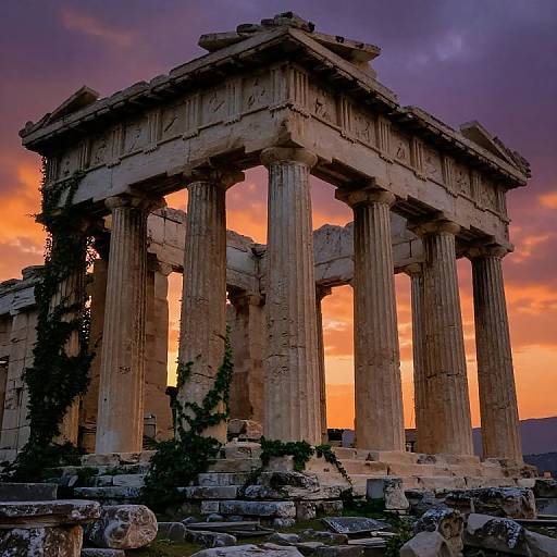 Mycenae Palace Ruins at Dusk