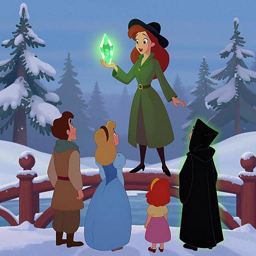 Magical Winter Scene in Disney Style