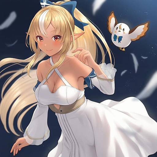 Illustration of Elfriend (shiranui flare), hololive in the style of Mondi hl