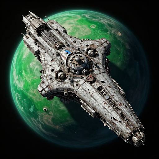 Necromancer Cruiser Approaching Green Planet