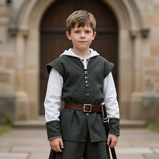 Boy in Highlander Medieval Costume
