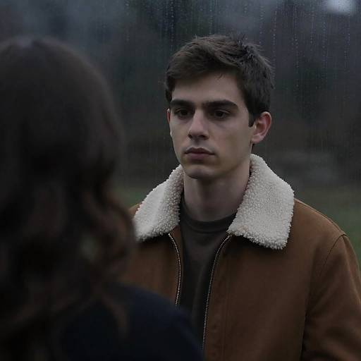 Young Man by Rainy Window