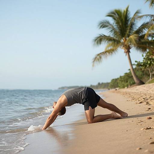 Serene Beach Yoga at Sunrise