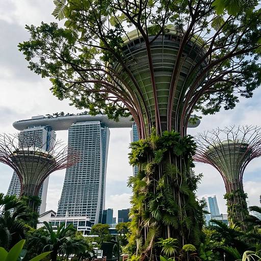 Surreal Tree-Skyscraper Skyline Fusion
