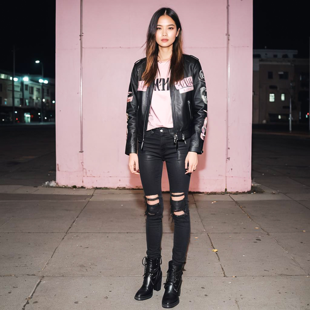 Edgy Night Look for Young Women