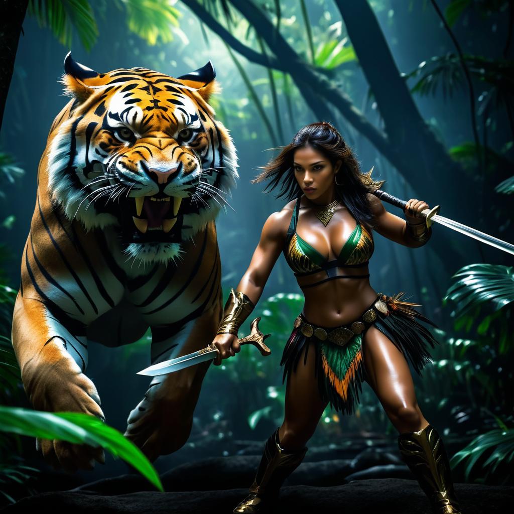 Epic Showdown: Jungle Warrior vs. Big Cat