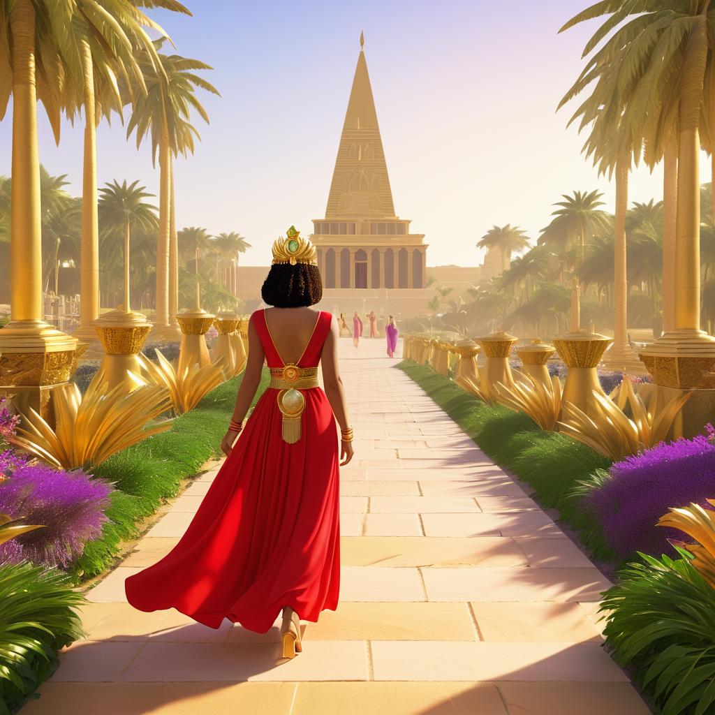 Majestic Egyptian Woman in Oasis