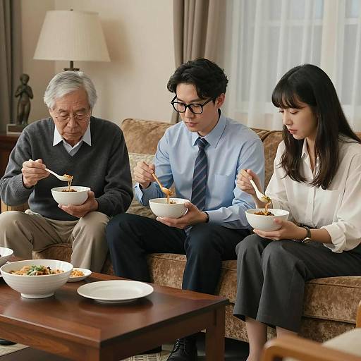 Family Gathering in Cozy Living Room