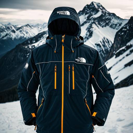 North Face Winter Jacket in Snowy Mountain Setting
