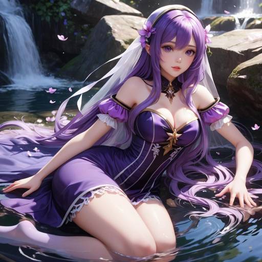 Ethereal Cowgirl by the Waterfall
