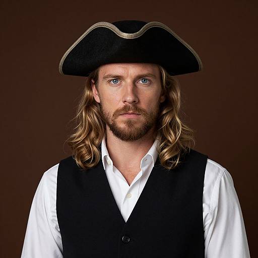Handsome Man in Traditional Tricorn Hat