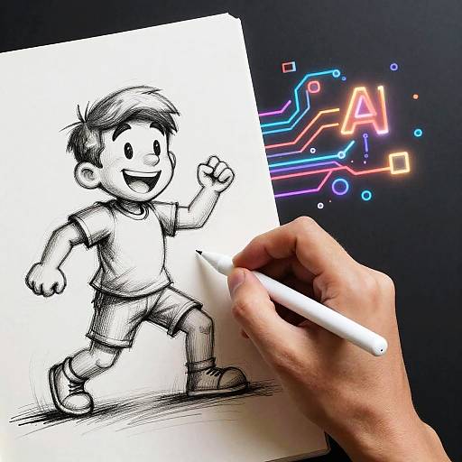 AI Sketch to Digital Painting Transformation