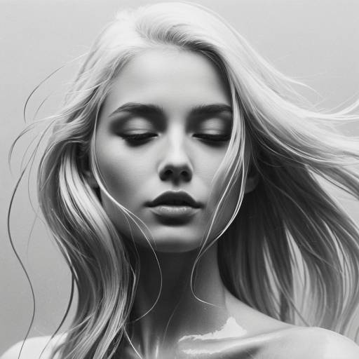 Serene Blonde Woman with Flowing Hair