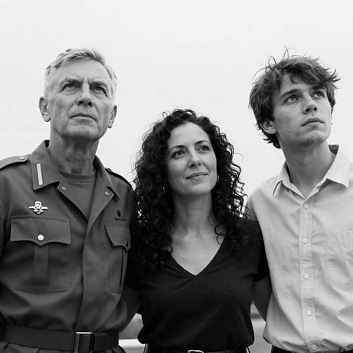 Black and White Portrait of Three Generations