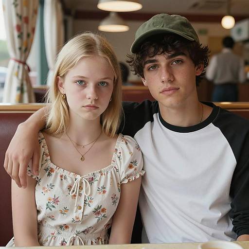 Intimate Diner Scene with a Young Couple