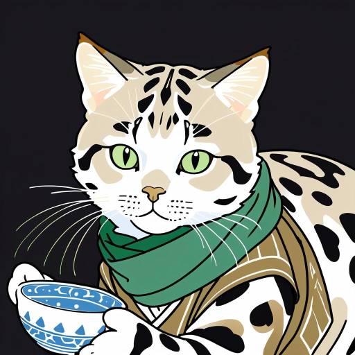 Snow Bengal Cat in Graceful Leap Snow Bengal Cat in Graceful Leap