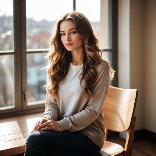 Cozy Indoor Portrait of Young Woman