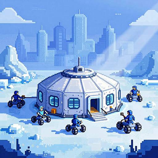 Pixel Art Arctic Research Outpost