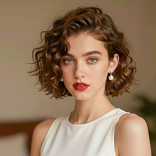 Elegant Curly Undercut Hairstyle Portrait