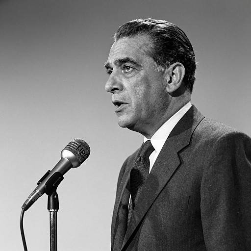 Vintage Black and White Mid-Speech Portrait