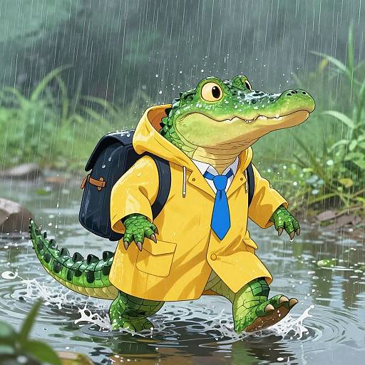 Manga Alligator's Rainy Adventure