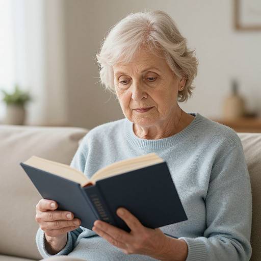 Elderly Woman Reading Book