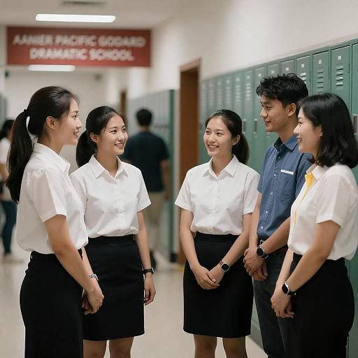 Group Photo in School Hallway