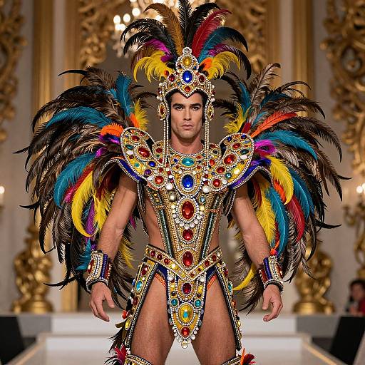 Vibrant Male Figure in Opulent Regalia