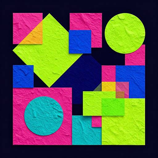Neon Geometric Hand Quilting Art