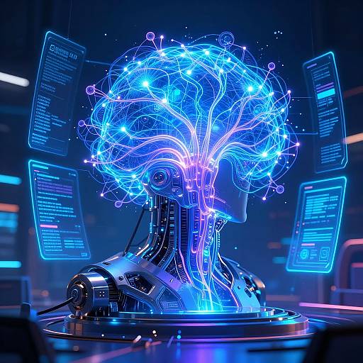 Futuristic AI Machine Cyberpunk Art