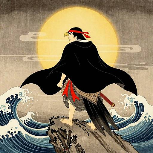 Heroic Falcon Samurai Ukiyo-e