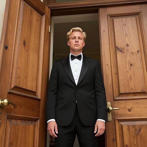 Elegant Portrait of a Tuxedo-Clad Man