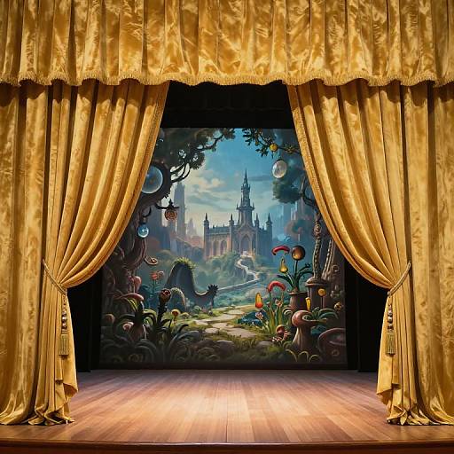 Theatre Curtain Revealing Fantasy World