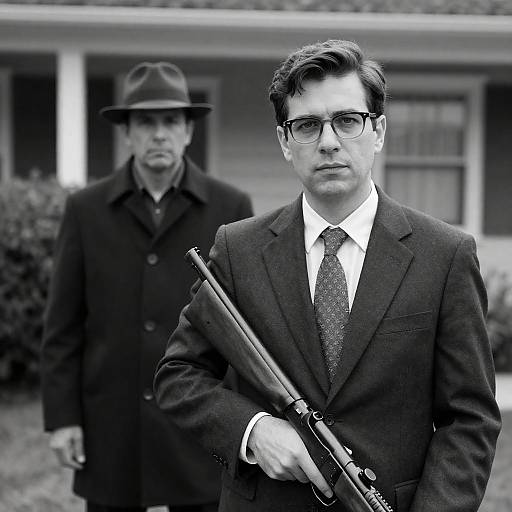 Dramatic Duo: A Vintage Portrait