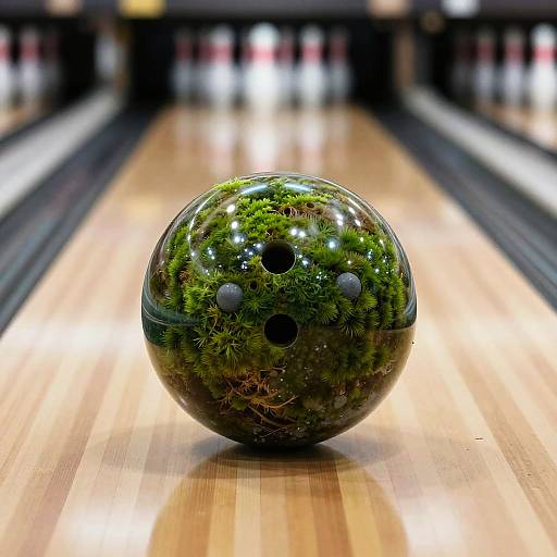 Glass Bowling Ball with Moss Detail