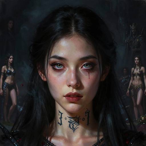 Seductive Necromancer in Dark Ritual