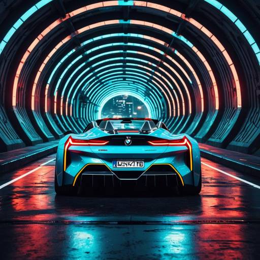 BMW Electric Roadster in Neon Tunnel