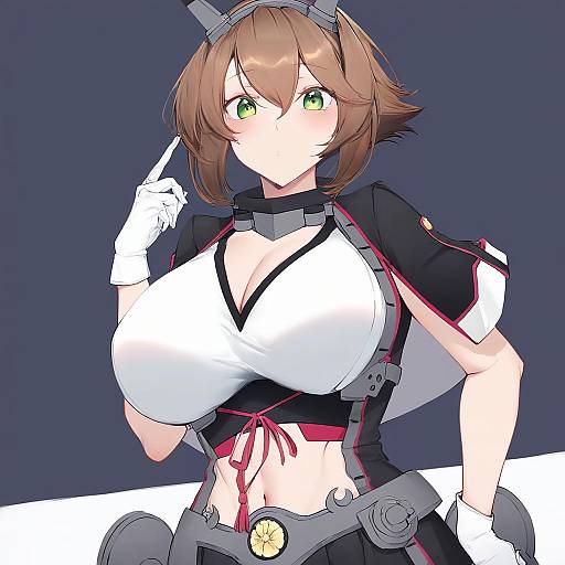Illustration of Mutsu kai ni (kancolle), kantai collection in the style of Oosaki shin'ya