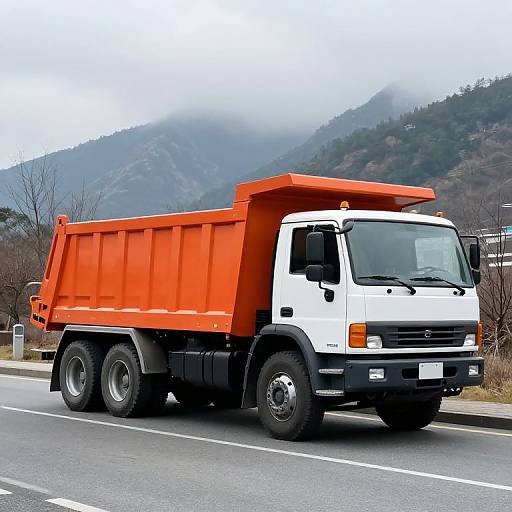 Sparwood Orange Dump Truck Scenic View