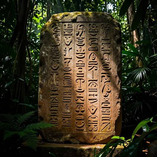 Ancient Hieroglyphs in Jungle Tablet