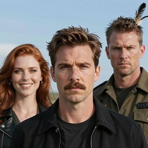 Dramatic Portrait of Three Individuals