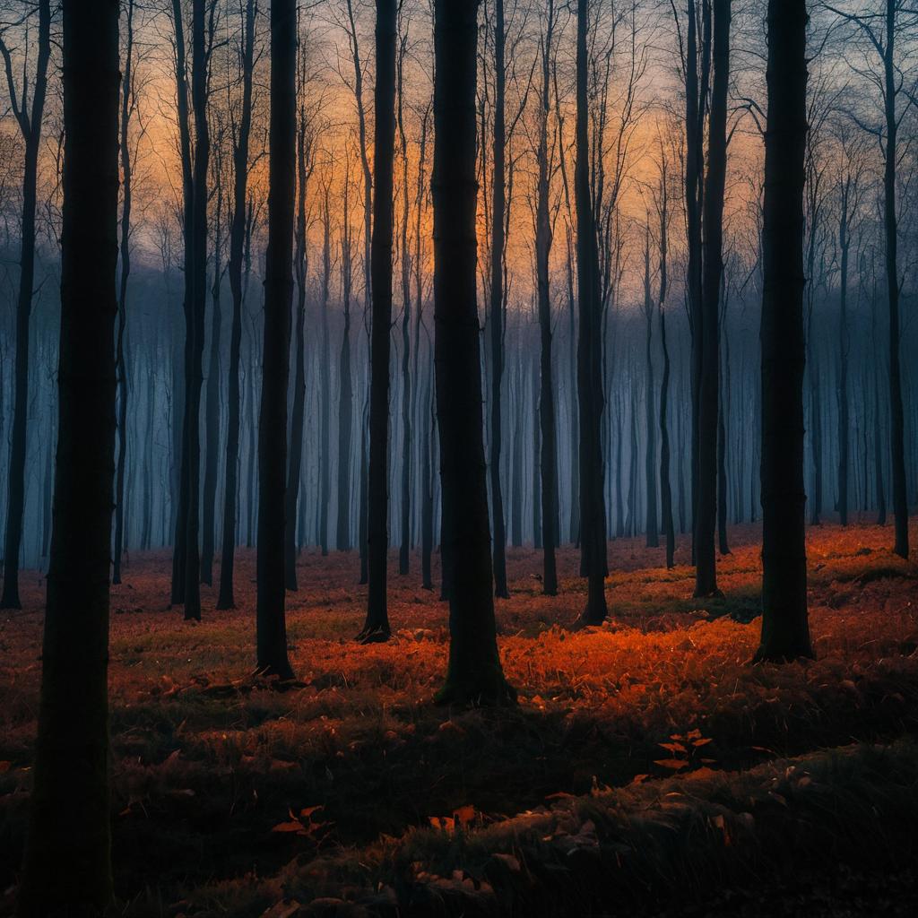 Autumn Forest at Dusk Serenity