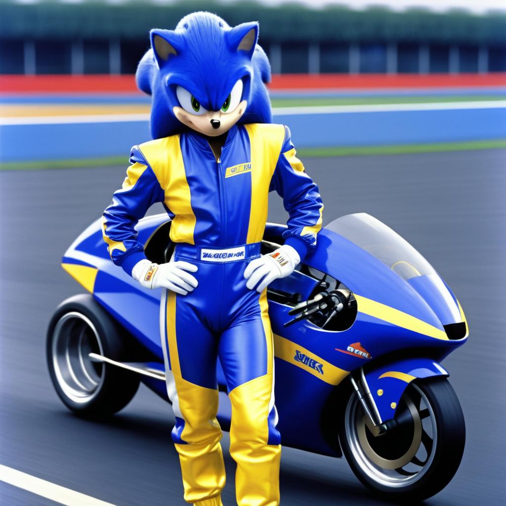 Sonic the Hedgehog in Racing Fashion