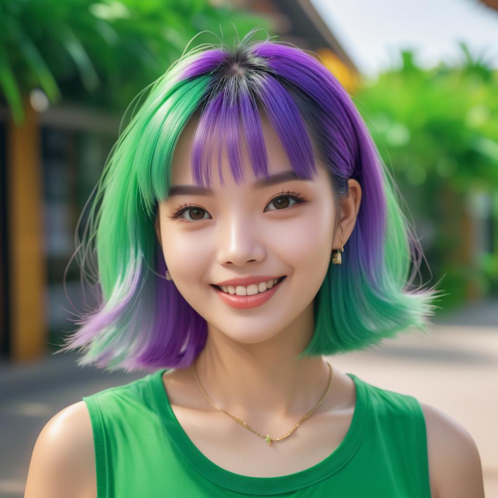 Charming Vietnamese Student with E-girl Style