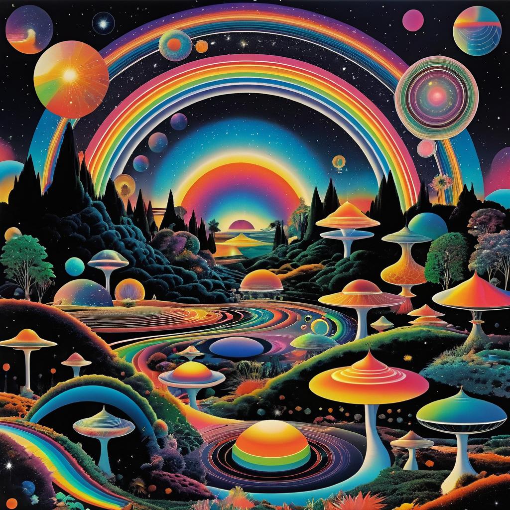 Psychedelic 70s Sci-Fi Dreamscape Collage