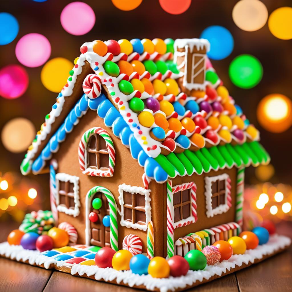 Charming Gingerbread House with Colorful Candies