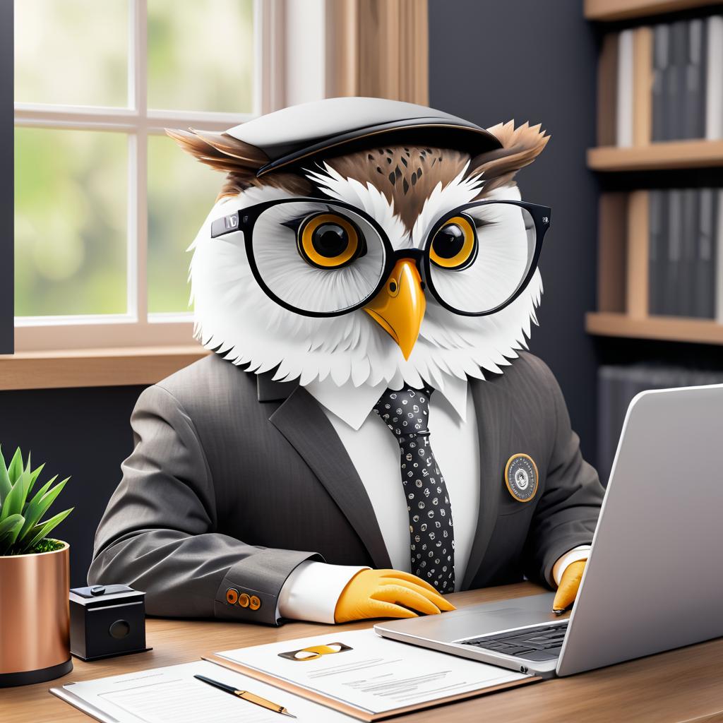 Charming Owl at Work: A Portrait