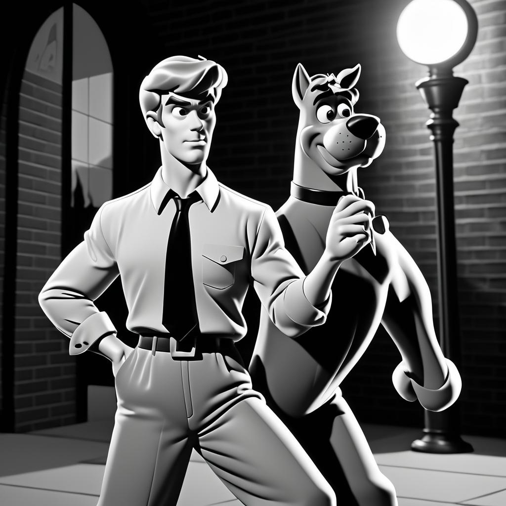 Comical Scooby-Doo Detective in Vintage Style