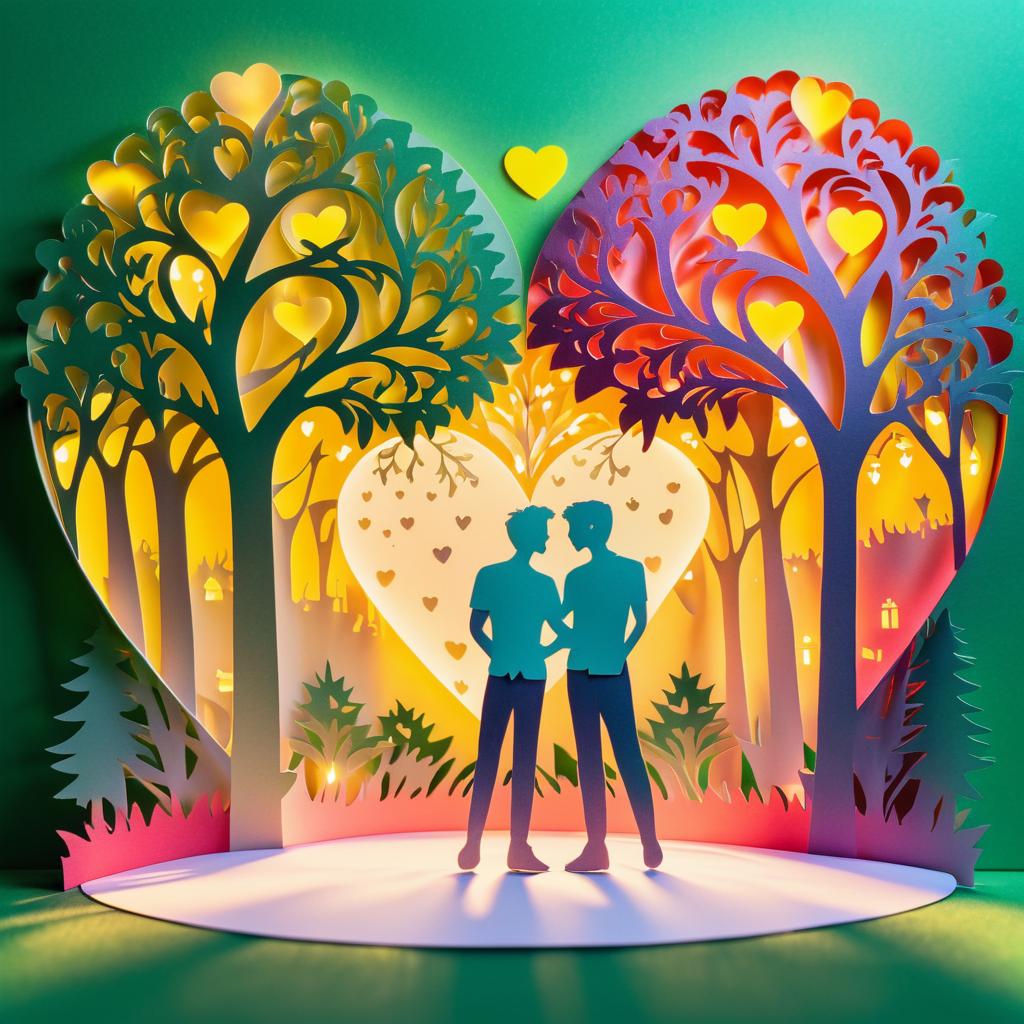 Romantic Embrace in a Festive Park